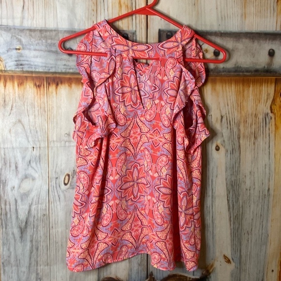Decree Tops - Decree NWOT Ruffle Sleeve Boho Pattern Blouse